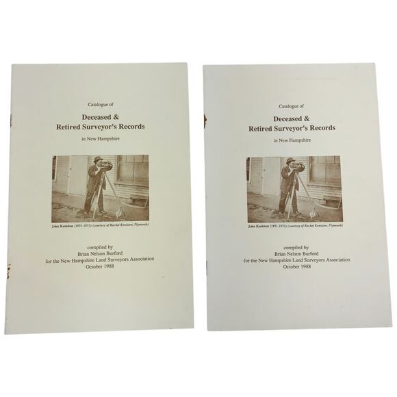 Deceased & Retired Suveryor's Records in New Hampshire Oct 1988 Book [Lot of 2] - Picture 8 of 10